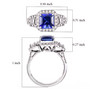 tanzanite and diamond halo ring size reference in platinum