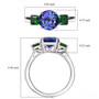 tanzanite and tsavorite three stone ring size reference in platinum