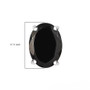 elite shungite oval solitaire stud earrings in rhodium over sterling silver shown for size comparison