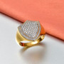 moissanite cluster shield shaped mens ring in 18k vermeil yellow gold over sterling silver live studio