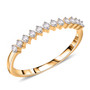 front view of moissanite stackable three ring set in 10k yellow gold