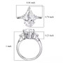 white topaz pear ring in rhodium over sterling silver shown for size comparison