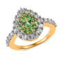 mint tsavorite garnet and white zircon pear double halo ring in 18k vermeil yellow gold over sterling silver front