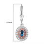 santa maria aquamarine pink sapphire and moissanite double halo lever back earringsin rhodium over sterling silver shown for size comparison