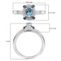 santa maria aquamarine blue and white diamond ring in rhodium over sterling silver shown for size comparison