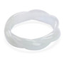front view of white jade twisted rope solid bangle bracelet