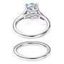 back view of oval aquamarine bridal ring set in rhodium over sterling silver