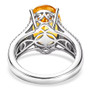yellow apatite oval emerald and moissanite ring in rhodium over sterling silver