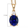 lab created blue and white sapphire pendant necklace showing size measurement