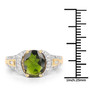 chrome diopside and white topaz ring in 18k yellow gold over sterling silver shown for size comparison