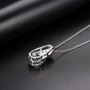 full view of green fluorite pink tourmaline and apatite necklace in rhodium over sterling silver