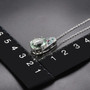 green fluorite pink tourmaline and apatite necklace in rhodium over sterling silver