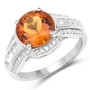 citrine and white topaz ring in rhodium over sterling silver