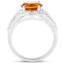 side view of citrine and white topaz ring in rhodium over sterling silver
