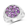 amethyst gemstone ring in rhodium over sterling silver