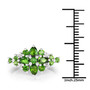 scale view of chrome diopside green gemstone ring in rhodium over sterling silver