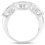 side view of multi sapphire band ring in rhodium over sterling silver