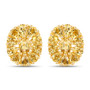 citrine yellow gemstone earring in 18k yellow gold over sterling silver