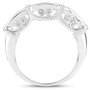 side view of orange sapphire band ring in rhodium over sterling silver