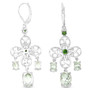 back view of green amethyst green gemstone earring in rhodium over sterling silver