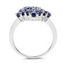 side view of kyanite cluster ring in rhodium over sterling silver