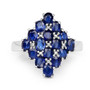 front view of kyanite gemstone ring in rhodium over sterling silver