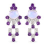 rainbow moonstone amethyst and diamond earrings in rhodium over sterling silver