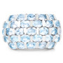 front view of blue topaz blue gemstone ring in rhodium over sterling silver