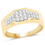 diamond cluster gents ring in 14k yellow gold
