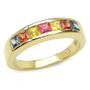 blue sapphire blue gemstone ring in 18k yellow gold over sterling silver