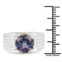 scale view of topaz mystic gemstone ring in rhodium over sterling silver