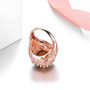 cognac quartz and white zircon ring in 18k rose gold over sterling silver