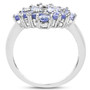 side view of tanzanite gemstone ring in rhodium over sterling silver