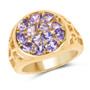 tanzanite cluster ring in 18k yellow gold over sterling silver