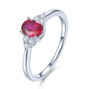 ruby and diamond 18k white gold ring