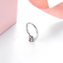 full view of ruby and diamond 18k white gold ring