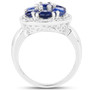 side view of kyanite gemstone ring in rhodium over sterling silver