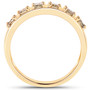 side view of champagne diamond champagne gemstone ring in polished