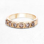 full view of champagne diamond band ring in 14k yellow gold