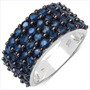 blue sapphire blue gemstone ring in rhodium over sterling silver