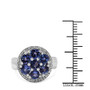 scale view of tanzanite gemstone ring in rhodium over sterling silver