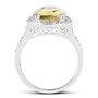 side view of lemon quartz ring in rhodium over sterling silver