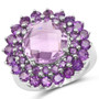 amethyst cluster ring in rhodium over sterling silver