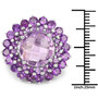 amethyst cluster ring in rhodium over sterling silver shown for size comparison