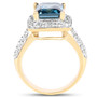 side view of london blue topaz and white topaz ring in 18k yellow gold over sterling silver