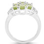 side view of peridot and white topaz ring in rhodium over sterling silver