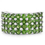 front view of chrome diopside cluster band ring in rhodium over sterling silver