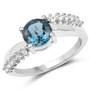 blue topaz london blue gemstone ring in rhodium over sterling silver