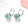 green fluorite and white zircon dangle earrings in rhodium over sterling silver