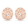 morganite cluster stud earrings in 18k rose gold over sterling silver